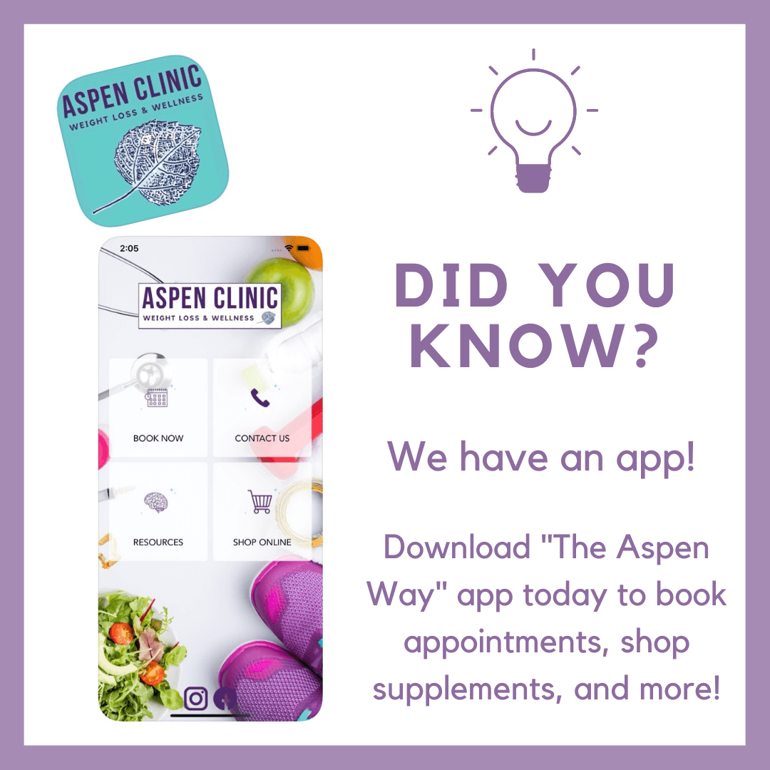 Did you know? We have an app! Download "The Aspen Way" app today to book appointments, shop supplements, and more!