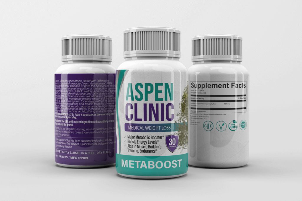 Multiple angles of MetaBoost supplement container