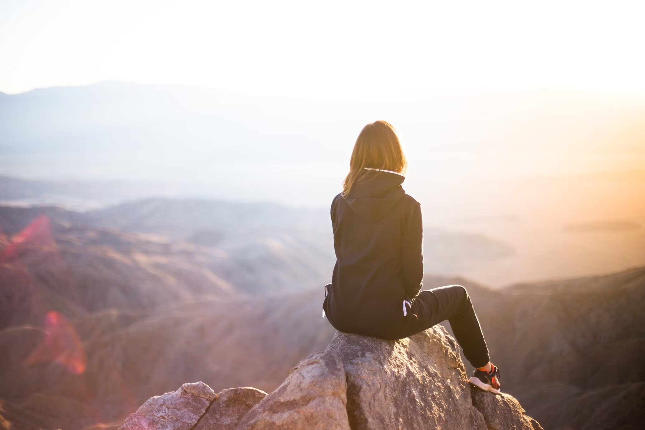 Hiker on top of a mountain